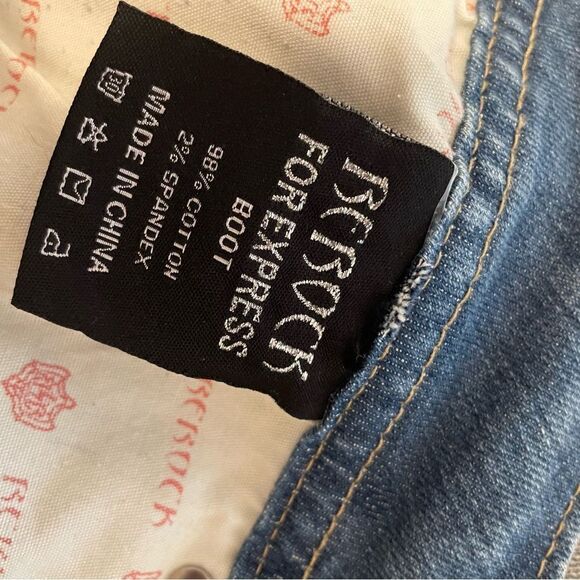 RF Rock LA for Express Boot Cut Y2K Low Rise Distressed Jeans Size 31 - Picture 7 of 8